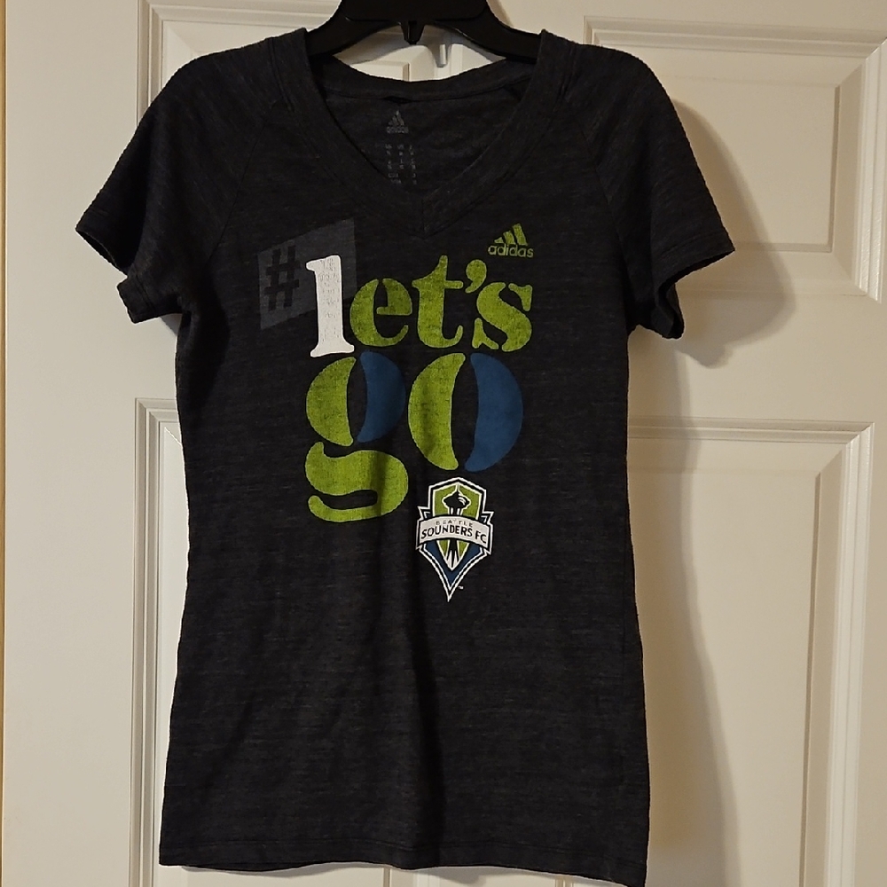 Adidas Kids Charcoal Tee with Bold Graphic